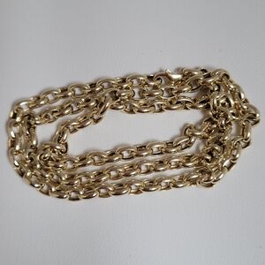 14k Solid Gold Rolo Link Necklace, 18"L, Approx 4.5mm Width.